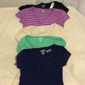 5 NEW Old Navy Henley Ts SMALL